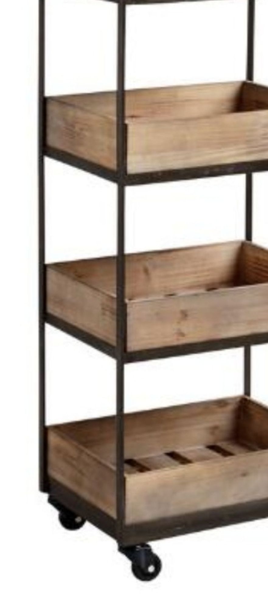 Wood 4 TIER Gavin Rolling Cart