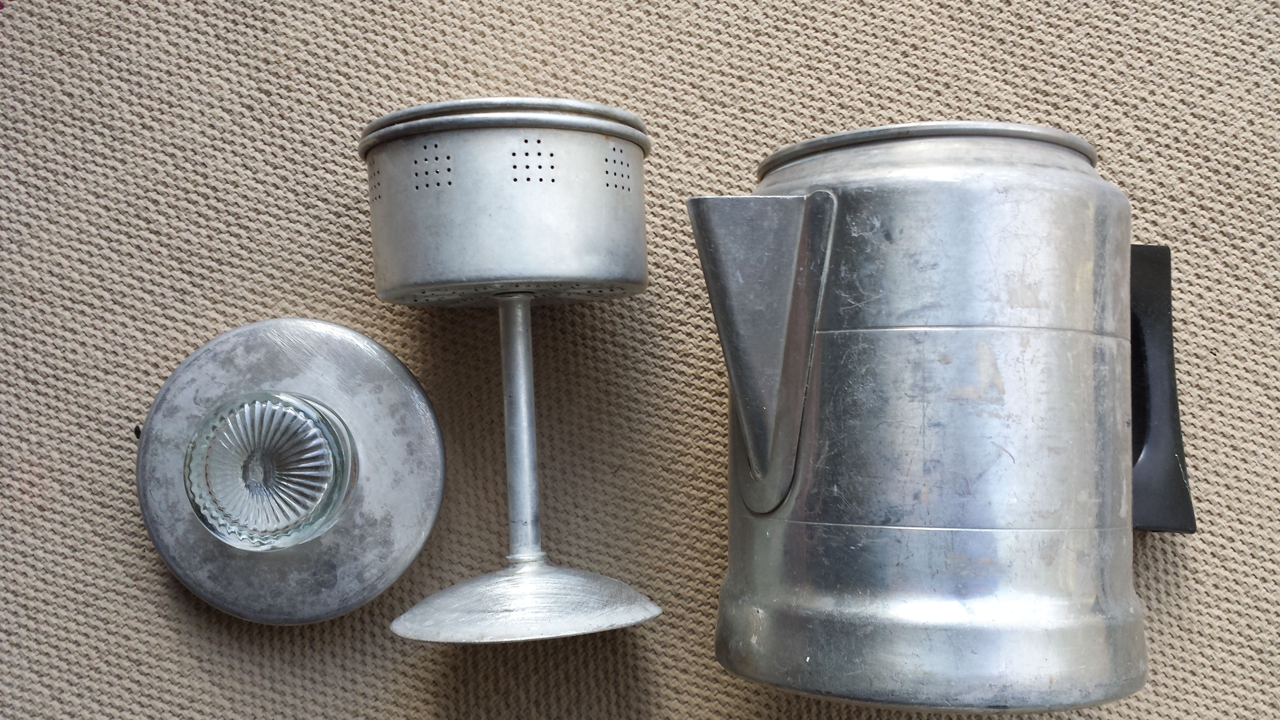 Vintage aluminum percolator coffee pot