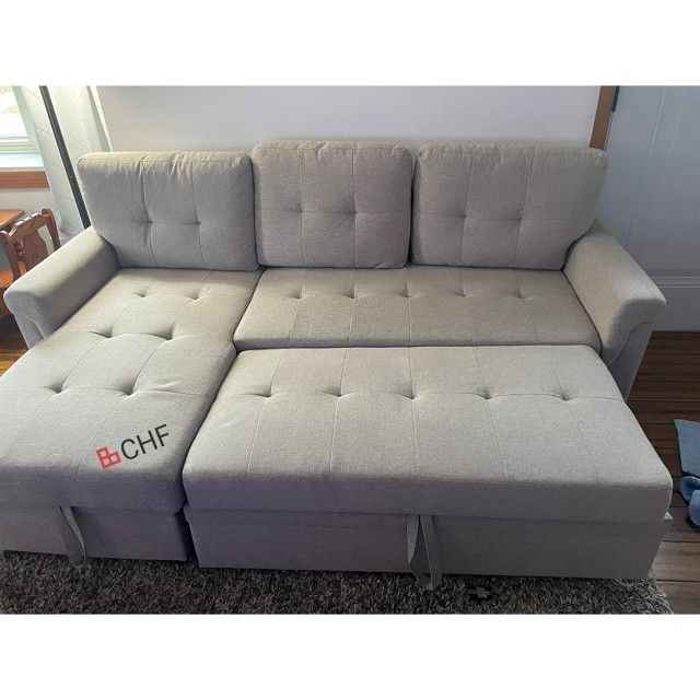 Reversible Sleeper Sectional Sofa with Storage Chaise