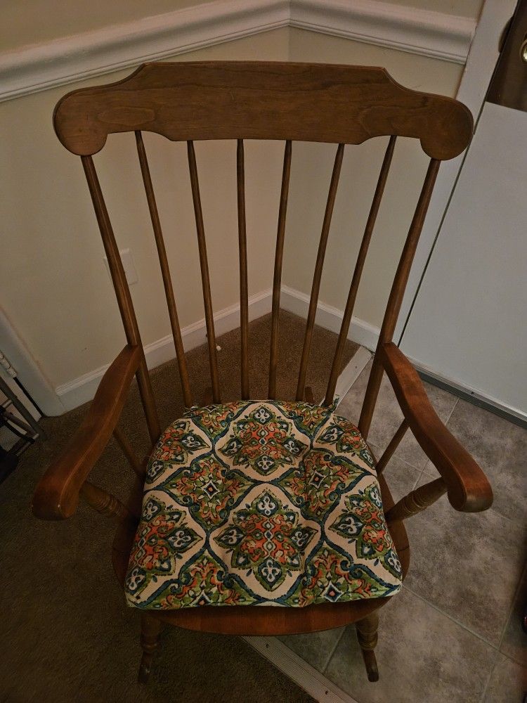 Rocking Chair With Pillow.