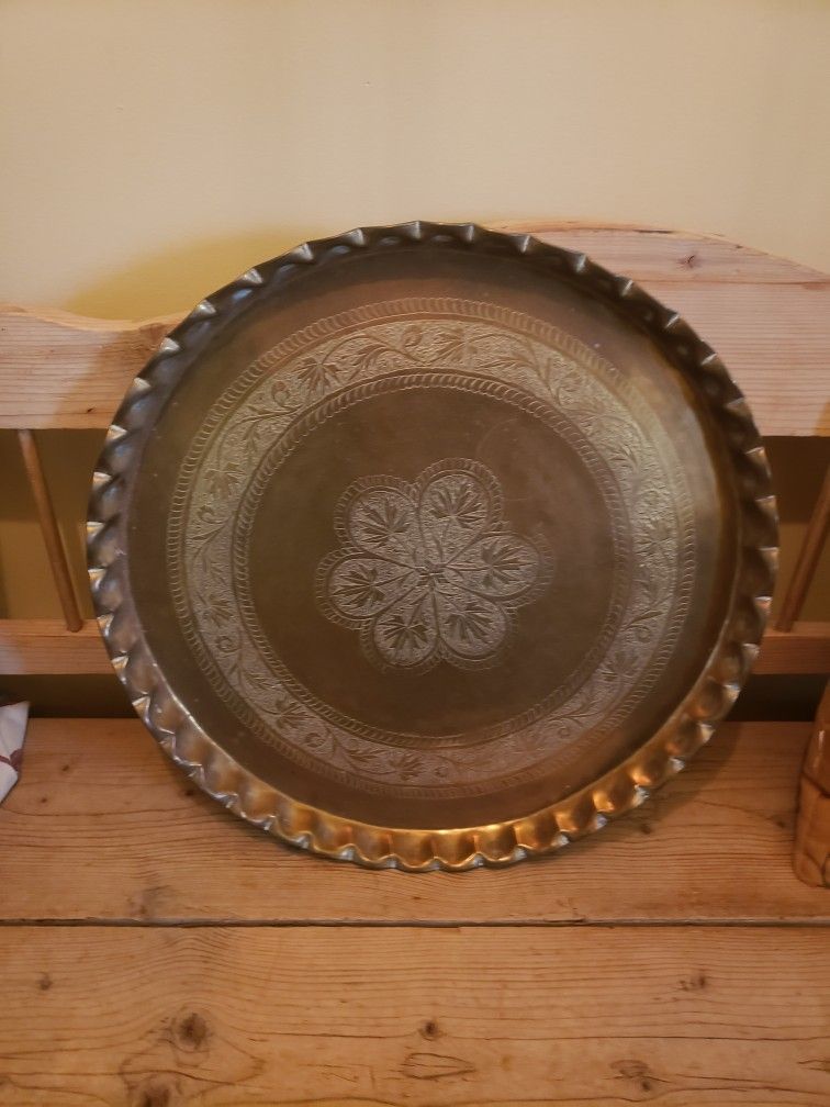 Massive Brass Tray / Decor 