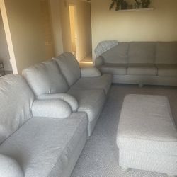Modern Four Piece Beige Couch Set-Great Condition