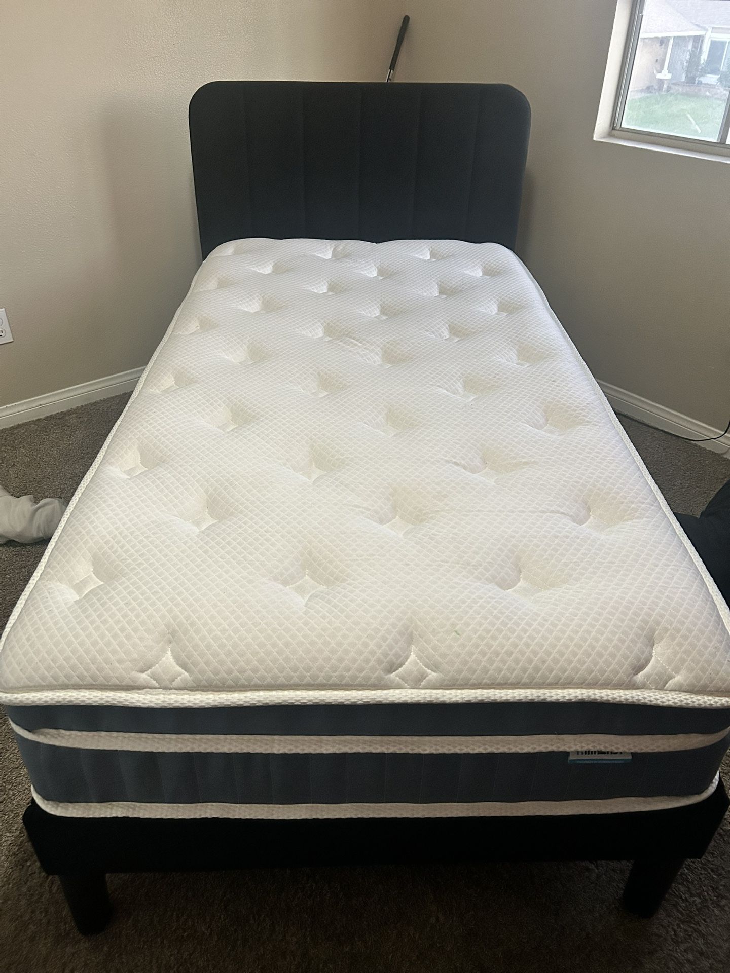 Brand New Black Suede Twin Bed