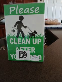 Lawn Signs Clean up Ater Dog " Pls Don't Text After 11pm