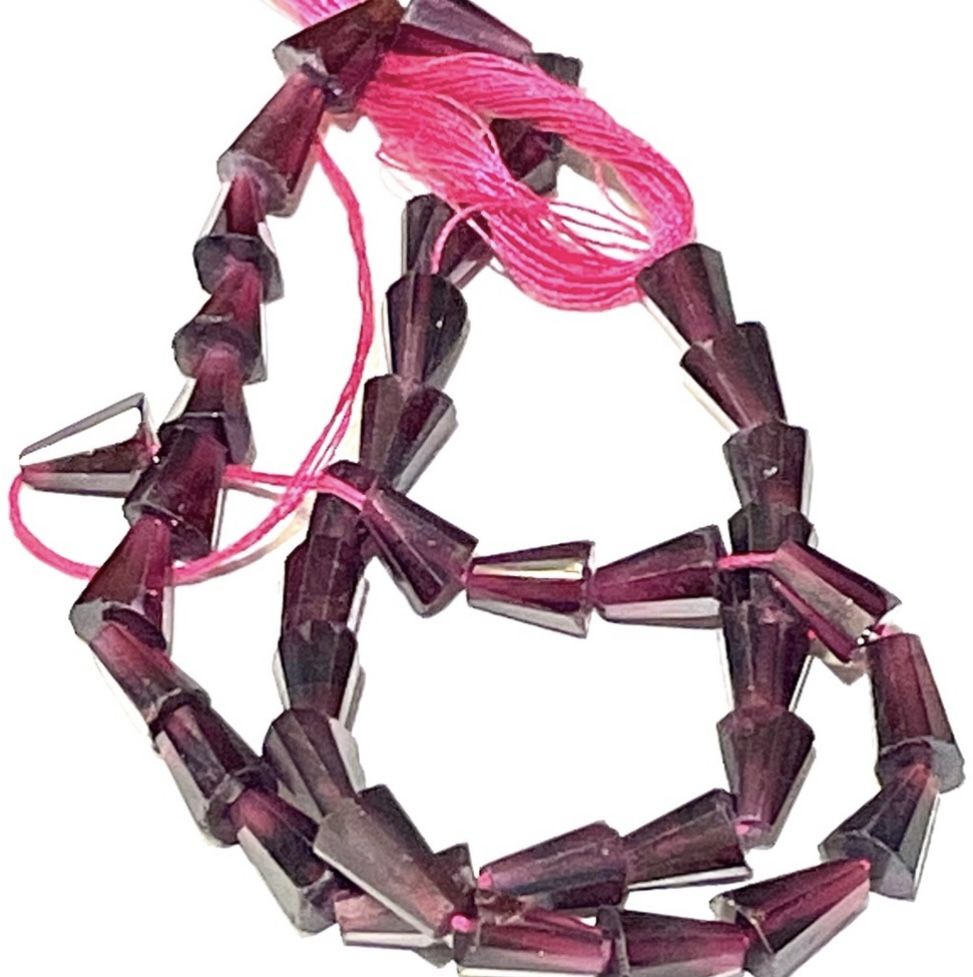 Faceted Garnet Cone Beads