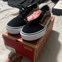 BLK/Leopard Vans 