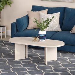 47.63 Alder White Oval MDF Top Coffee Table