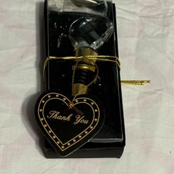 Wine Bottle Topper Stopper Crystal Heart