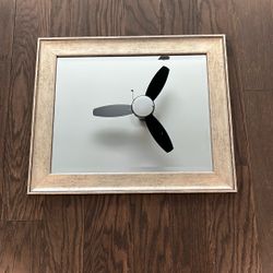 Rustic Wood-Framed Wall Mirror – Excellent Condition