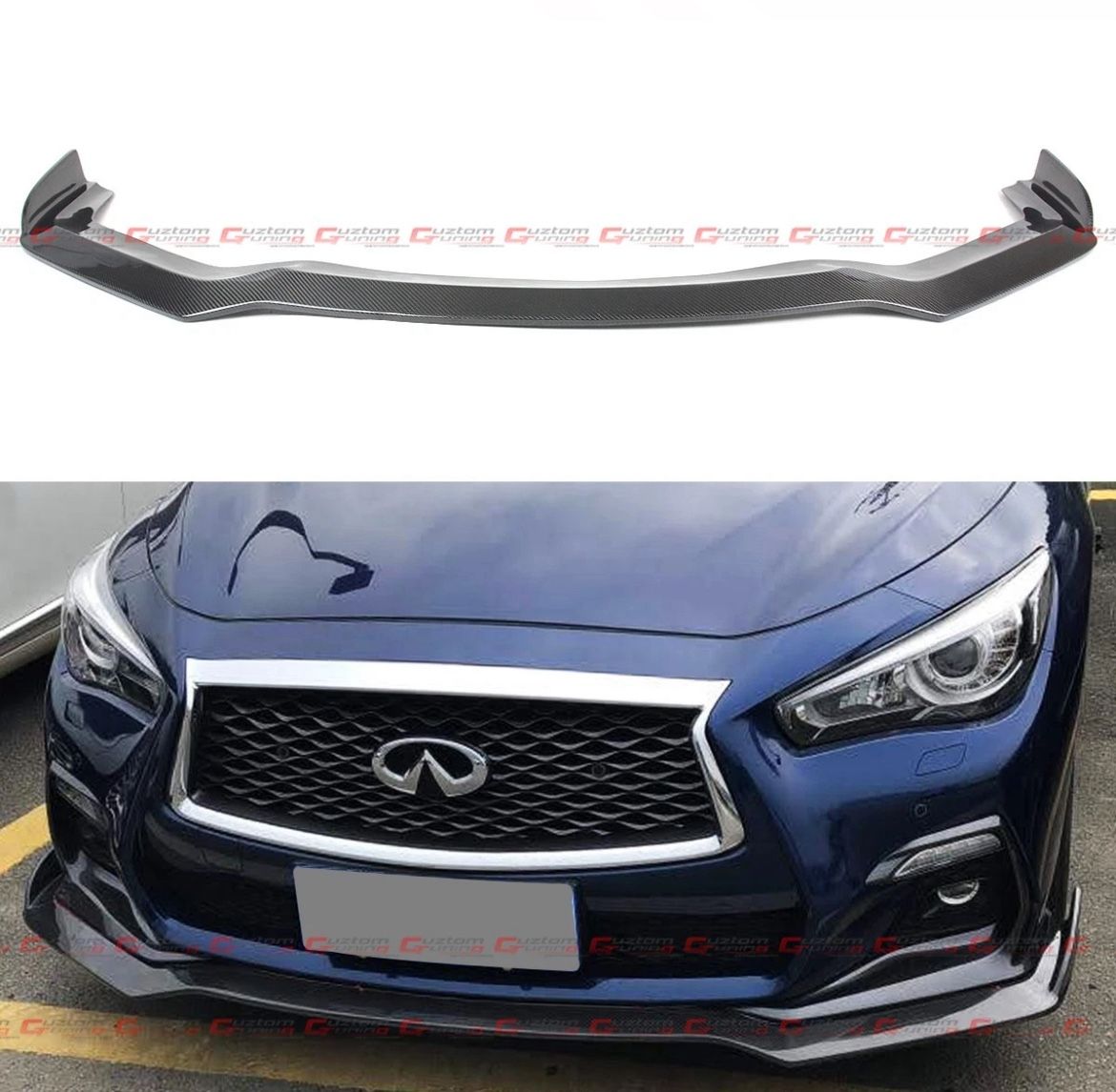 18-24 Infiniti Q50 Sport Carbon Fiber Front Bumper Lip