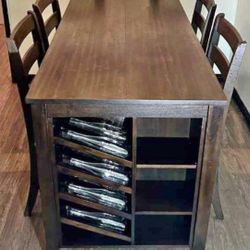 Dark Colored Counter Height Dining Table And Bar Stools 🌟 Kitchen/Dining Set🌼