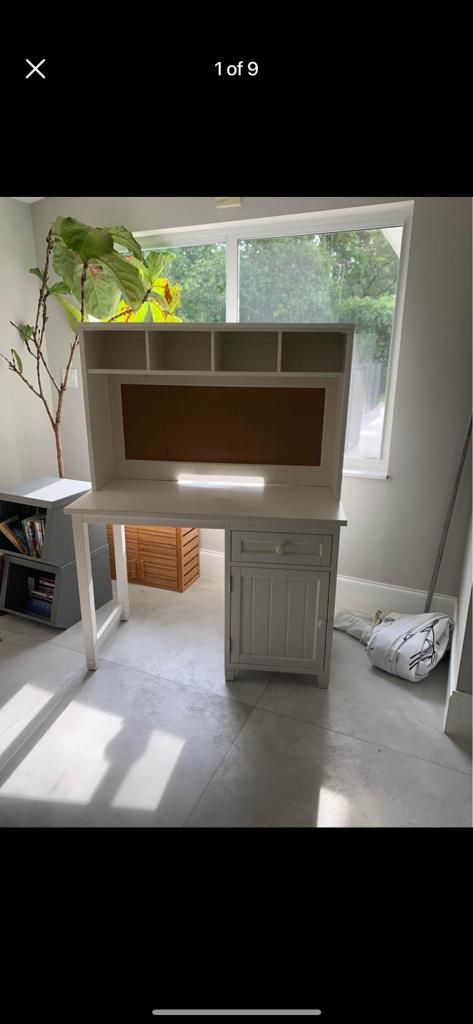 Pottery Barn Bead-Board Space Saving Desk & Hutch