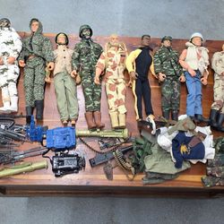 Large lot of 12-inch military action figures and accessories
