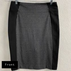 NY&CO Houndstooth Black and Grey Zipper Skirt
