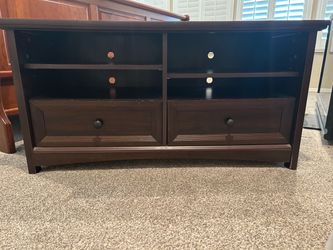 Dark Brown Wood TV Stand
