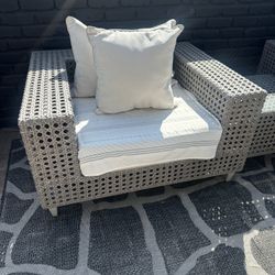 Patio Set Complete with 2 Chairs And 6 Foot Sofa. 