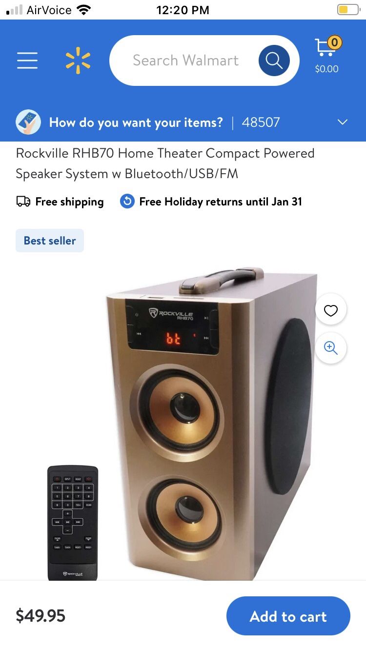 Rockville Rhb70 Bluetooth Speaker With Remote