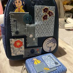 Coraline Mini Denim Backpack with Wallet