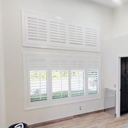 Custom Built Real Wood Interior Plantation Shutters - Premium Basswood Window Shades & Coverings - Professional Local Measuring & Mounting