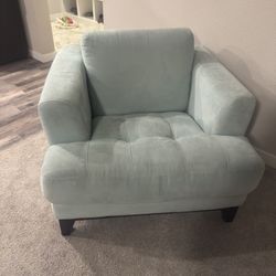 Suede Light Blue Chair
