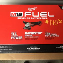Milwaukee M18 FUEL Grinder. Tool Only. Brand NEW.  NUEVO 