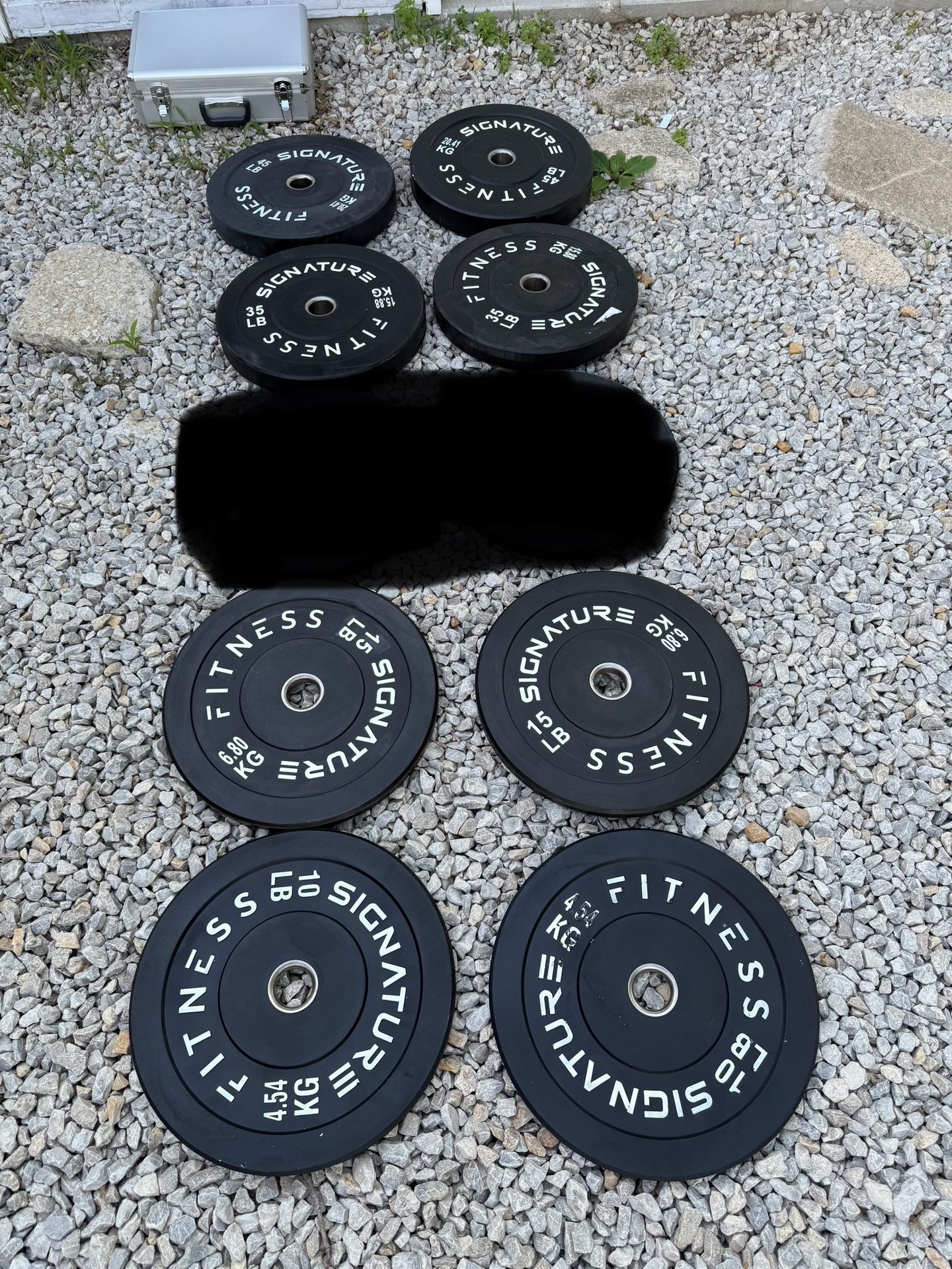 210LB Olympic Bumper Plate Set 10lb - 15lb - 35lb - 45lb