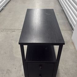 End Table with Charging Stat, Narrow Side Table Der & USB