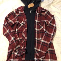 Ci Sono Small Plaid Hoodie Zip Up