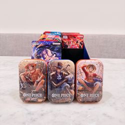 One Piece OP13 Mini Tin Pack Set Vol 2 Booster Packs Card Game Sealed Promo Card Sleeved Pack Trading Card Bandai Namco Luffy Ace Sabo