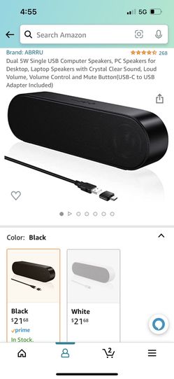 Dual 5W Single USB Computer Speakers, PC Speakers for Desktop, Laptop Speakers with Crystal Clear Sound, Loud Volume, Volume Control and Mute Button(U