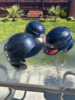 3 Baseball Helmets