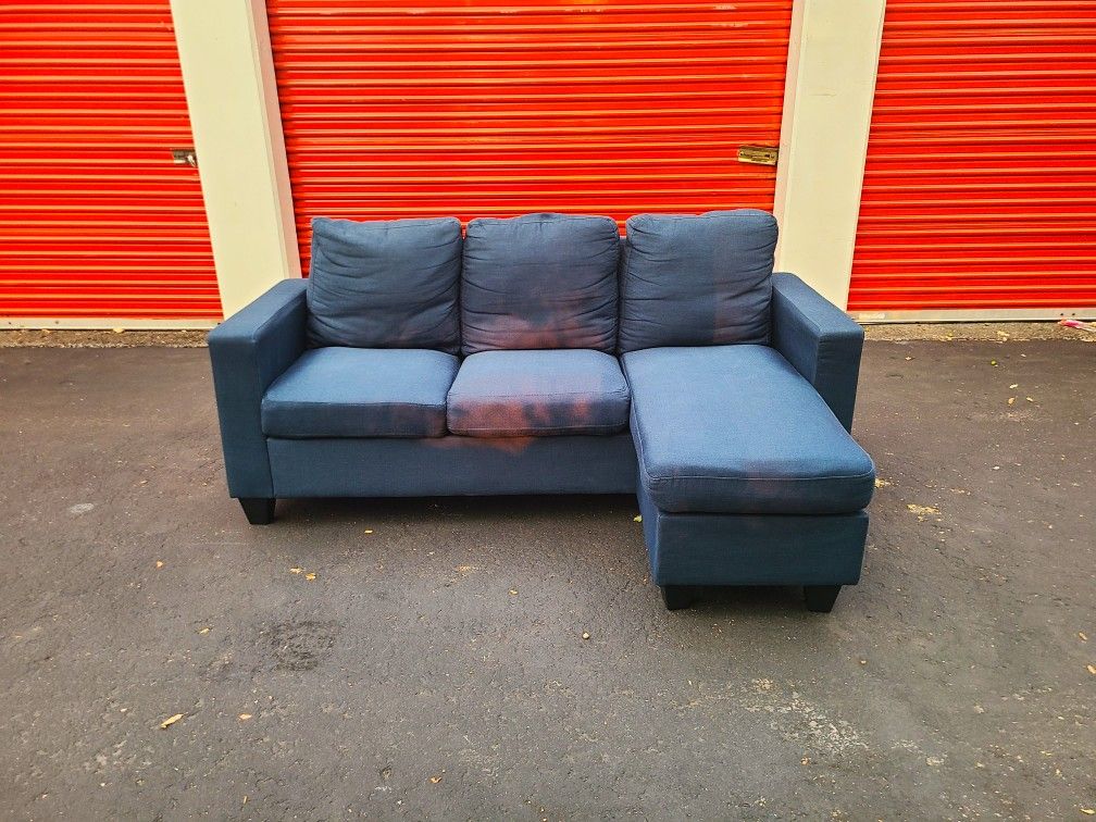 Small Blue Sectional Couch - Free Delivery