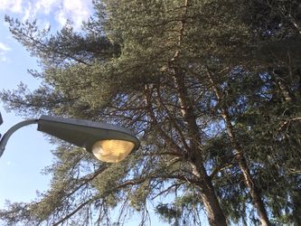 Street light with mount converted to low watt led