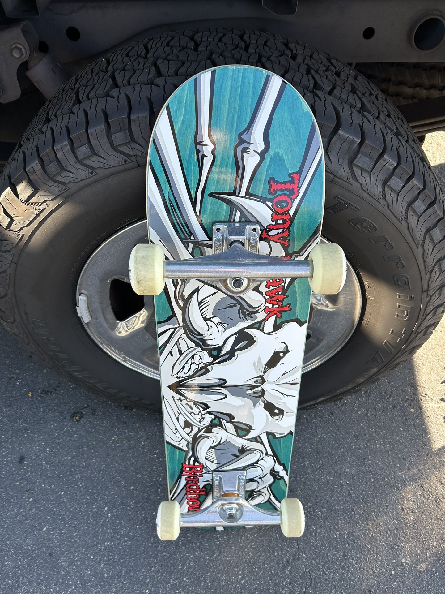 Tony Hawk Birdhouse Skateboard Rare Teal Falcon 3