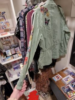 RARE Billy T Embroidered "Tree of Life" Jacket - Sage Green