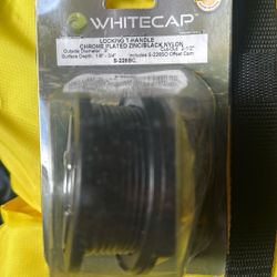 Locking T Handle Chrome Plate, Zinc, Black Nylon