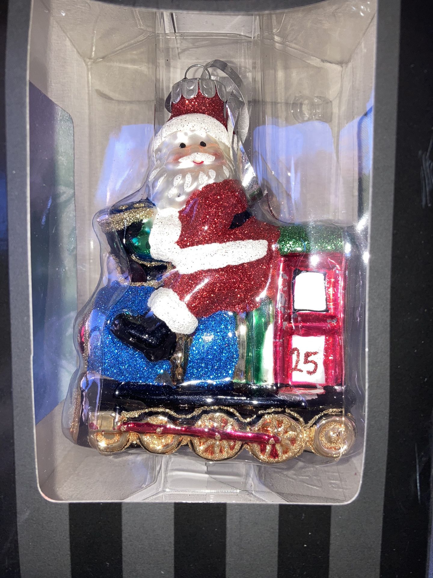 NEW RADKO  Hand Crafted Santa On A Train Locomotive