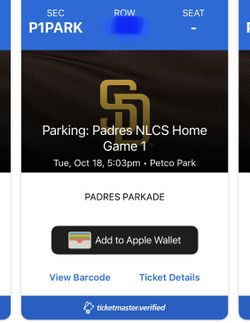 Padres vs Phillies Parking Pass only. For Padres vs Phillies Tuesday October 18, 2022