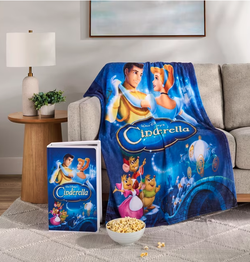 Brand New Disney Cinderella VHS Boxed Silk Touch Throw Blanket (50" x 70")