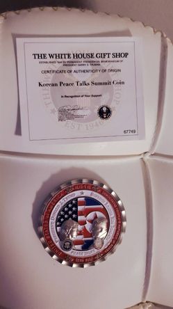 2018 White House Donald Trump & Kim Jong-Un Korean Peace Talks Summit Coin with CoA