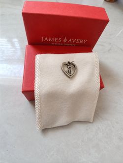 James Avery Heart Initial J Silver Charm