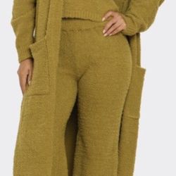 Three Piece Olive Cardigan Set – Various Sizes