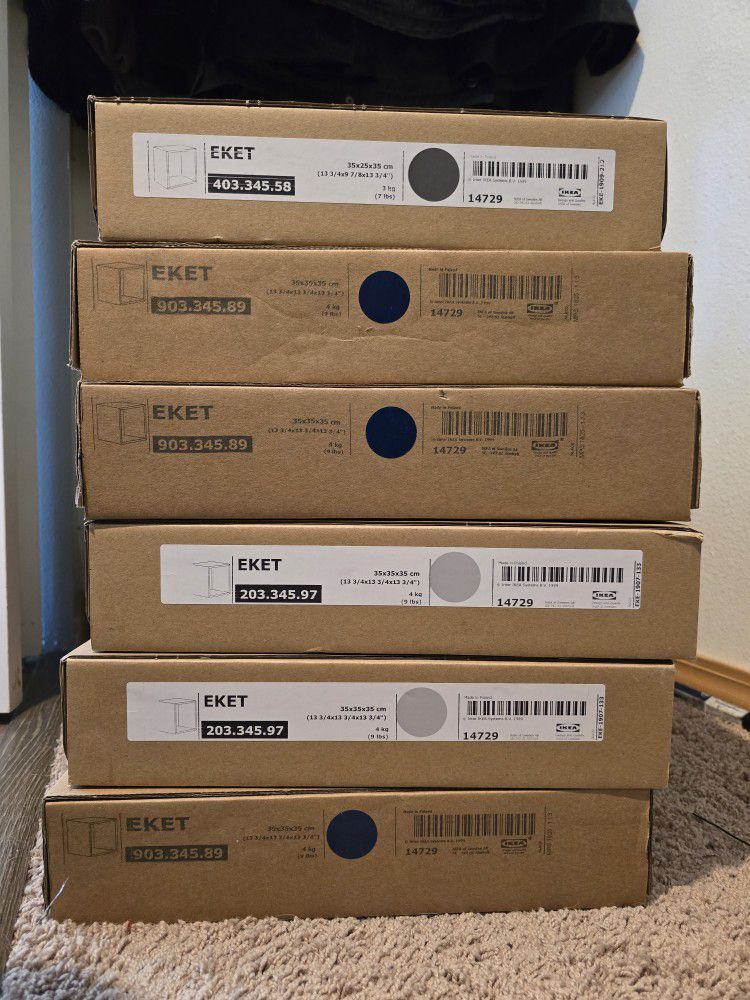 Set Of 10 IKEA Eket Cabinet Cubes With Mounting Brackets