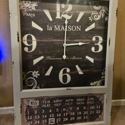 Magnetic Wall Clock w/ Calendar
