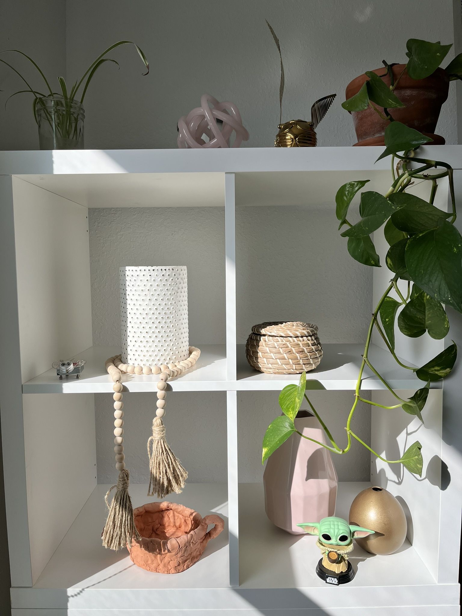 IKEA Kallax white cube shelf