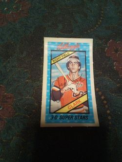 Vintage 1980; Kellogg's baseball jack Anthony Clark /3-d super stars card # 57