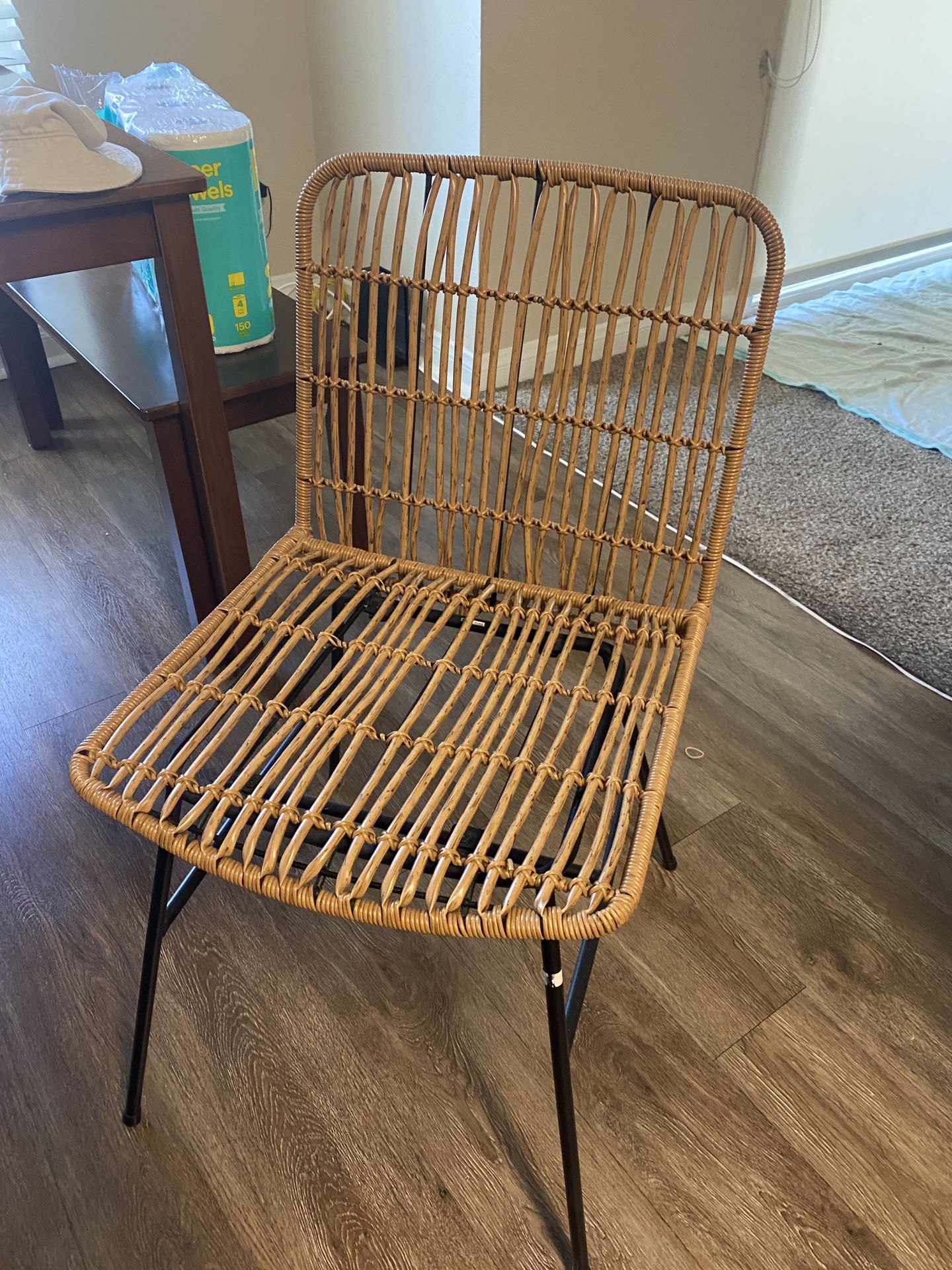 Woven chair or side table, indoor/outdoor