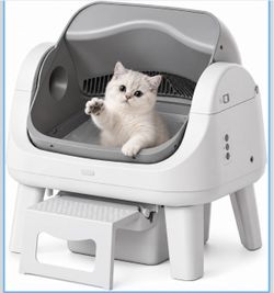 Automatic Cat Litter Box with Wide Open-Top & Easy-Access Step for Cats 3–17 lb, Self Cleaning Cat Litter Box with 8L Waste Bin, Beginner-Friendly Des