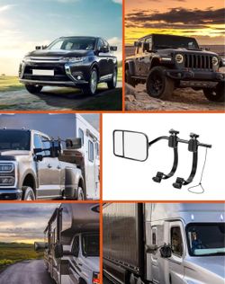 Towing Mirrors Extensions, 360 Degree Adjustable Rotation Mirror Extenders For Towing, Dual View Convex Rearview Mirror,Tow Mirrors For Vehicle Car Tr