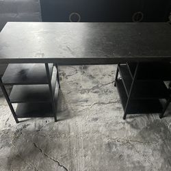 2 Metal Desks With Shelves